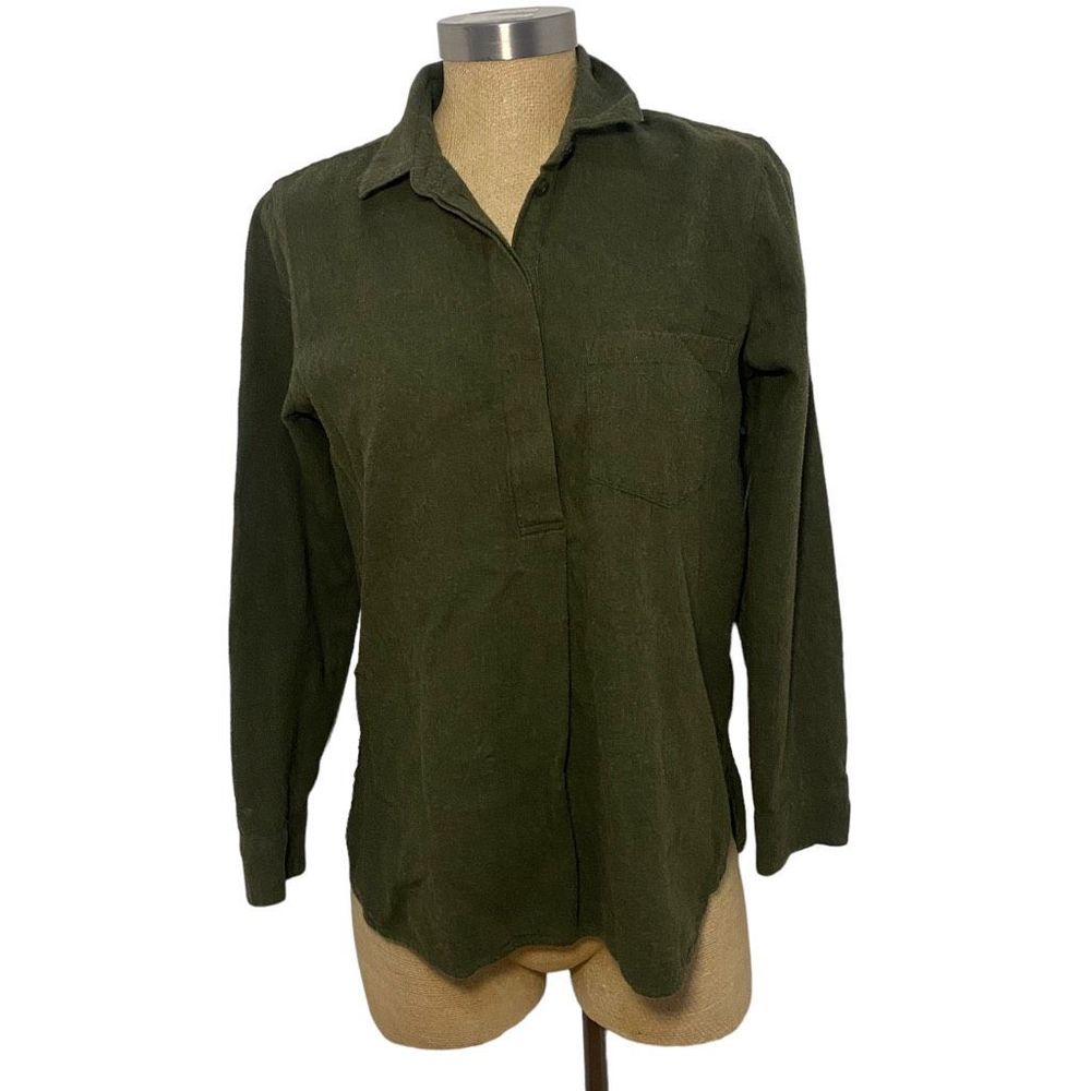 Madewell Green Long Sleeve Button Down Top